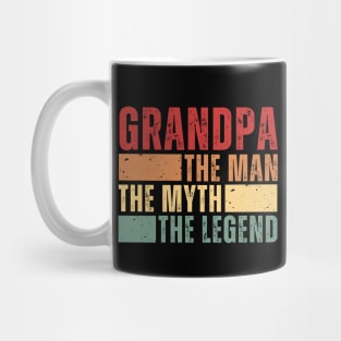 Fathers Day Grandpa The Man The Myth The Legend Funny Grandfather Vintage Mug